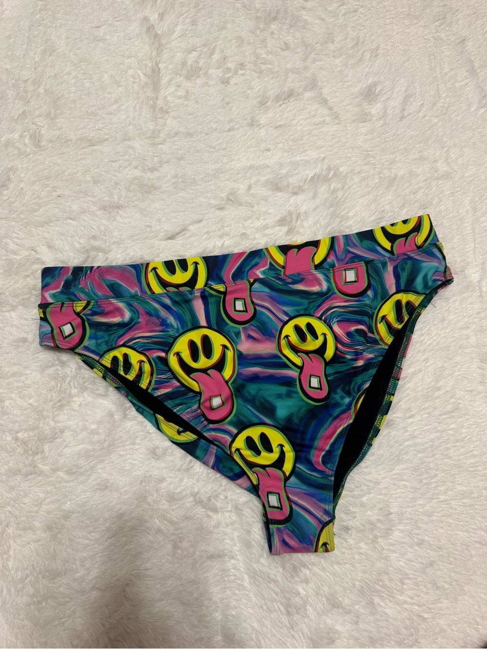 New 1xl smiley face festival bottoms shorts rave raver outfit y2k neon hippy